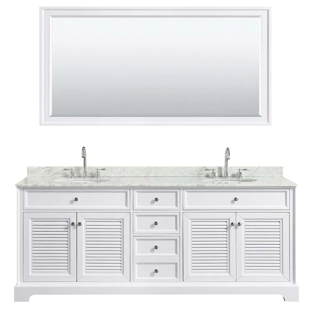 Tamara 80 Inch Double Bathroom Vanity in White