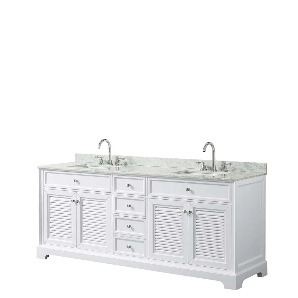 Tamara 80 Inch Double Bathroom Vanity in White