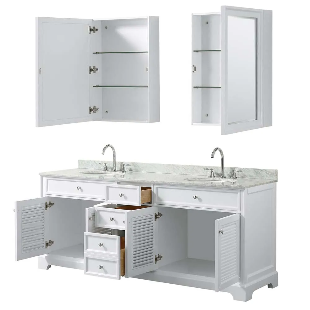 Tamara 80 Inch Double Bathroom Vanity in White