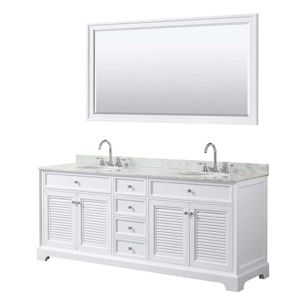 Tamara 80 Inch Double Bathroom Vanity in White