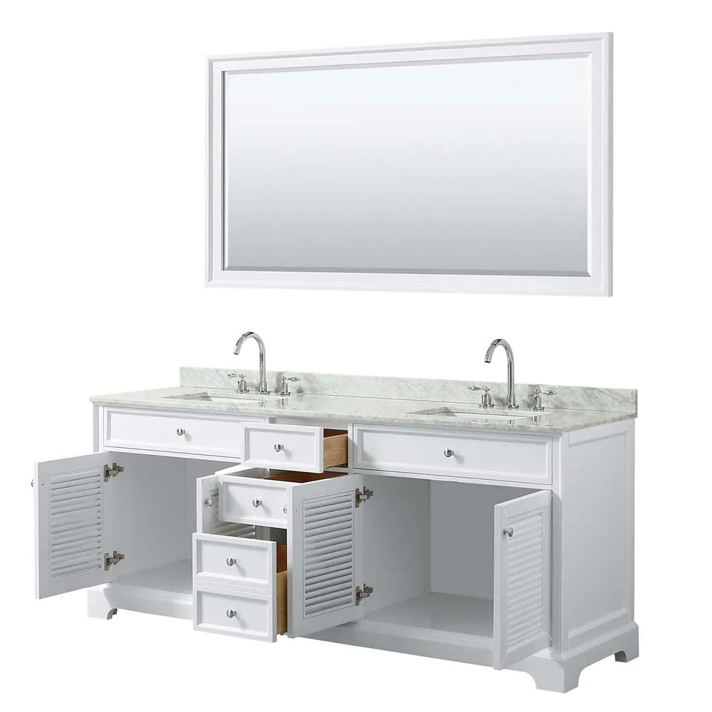 Tamara 80 Inch Double Bathroom Vanity in White