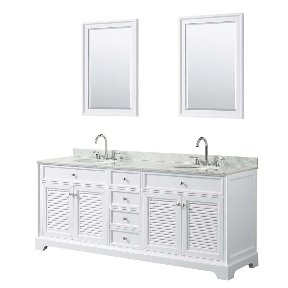 Tamara 80 Inch Double Bathroom Vanity in White