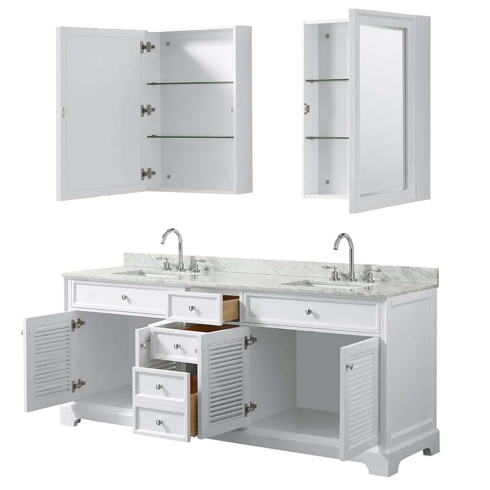 Tamara 80 Inch Double Bathroom Vanity in White