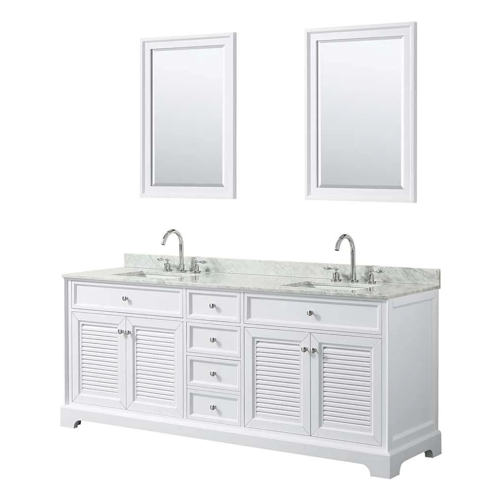 Tamara 80 Inch Double Bathroom Vanity in White