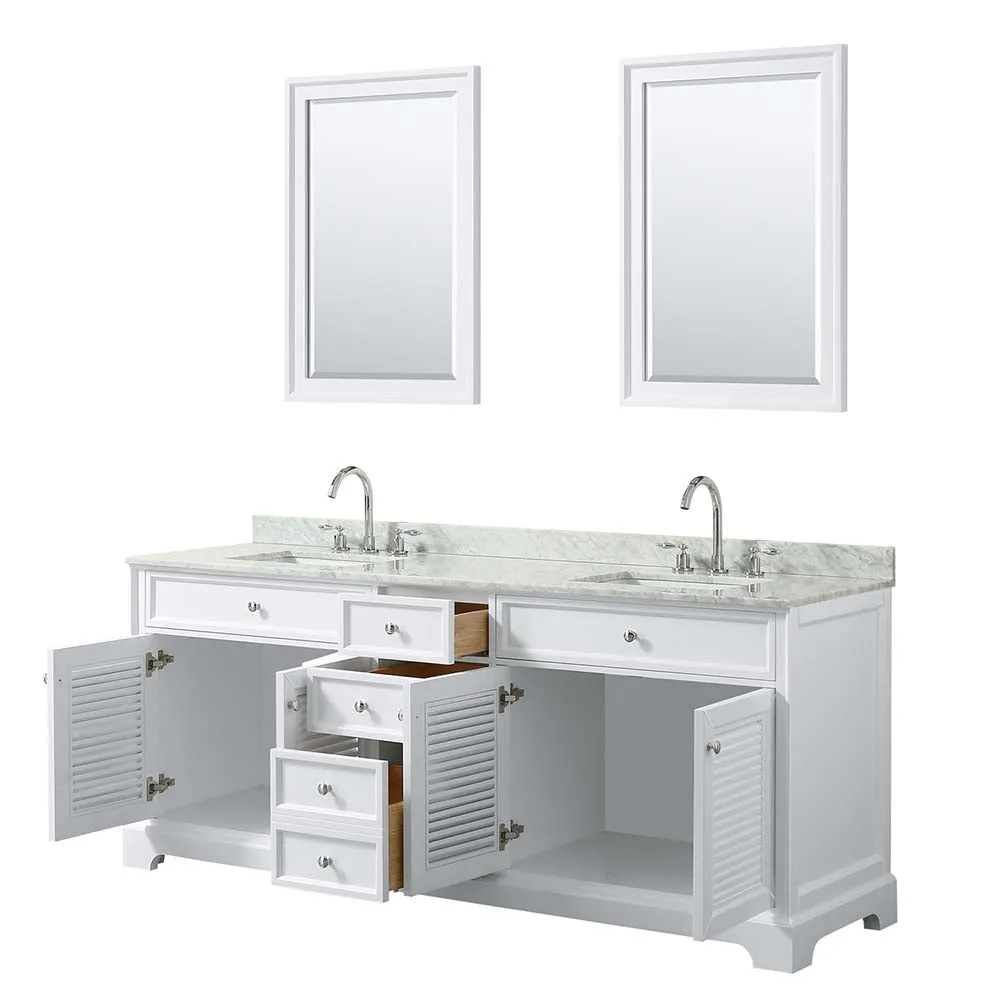 Tamara 80 Inch Double Bathroom Vanity in White