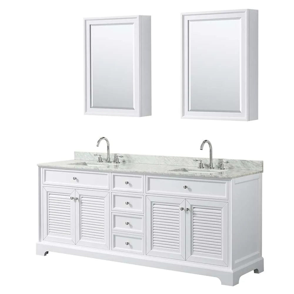 Tamara 80 Inch Double Bathroom Vanity in White