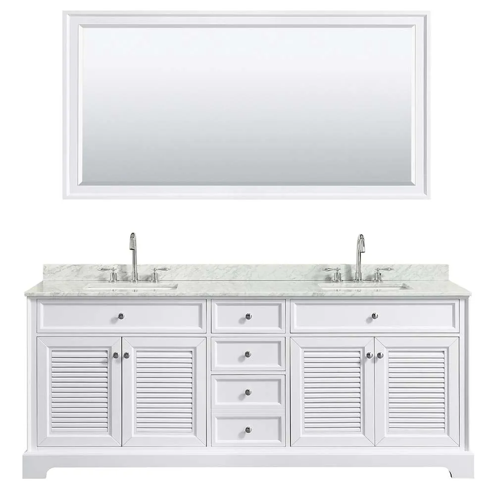 Tamara 80 Inch Double Bathroom Vanity in White