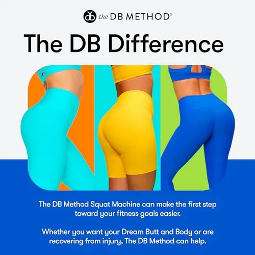 The DB Method Squat Machine, Workout Equipment for Home Gym, Exercise Leg and Glutes, Low Impact Lower Body Fitness Workouts, Training for Total-Body Results, Easy Setup, Foldable for Storage