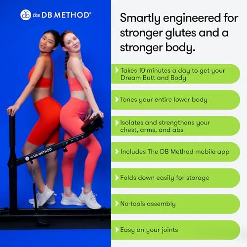 The DB Method Squat Machine, Workout Equipment for Home Gym, Exercise Leg and Glutes, Low Impact Lower Body Fitness Workouts, Training for Total-Body Results, Easy Setup, Foldable for Storage