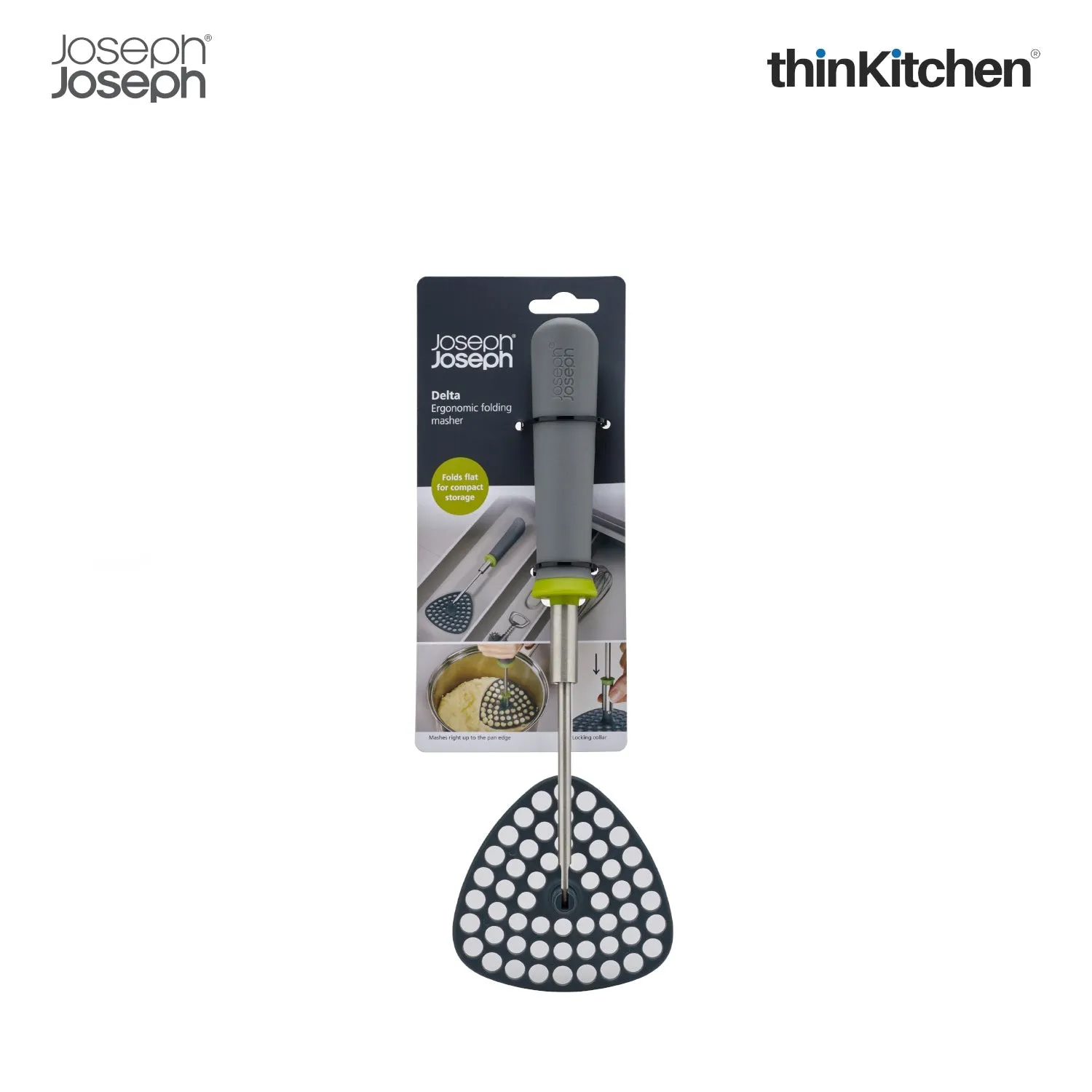 thinKitchen™ Joseph Joseph Delta Folding Masher - Grey