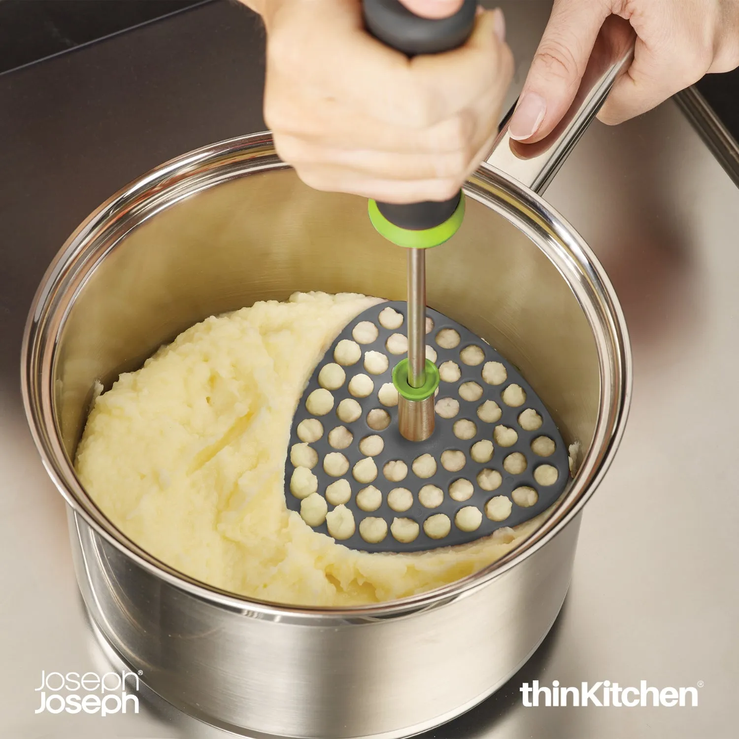 thinKitchen™ Joseph Joseph Delta Folding Masher - Grey