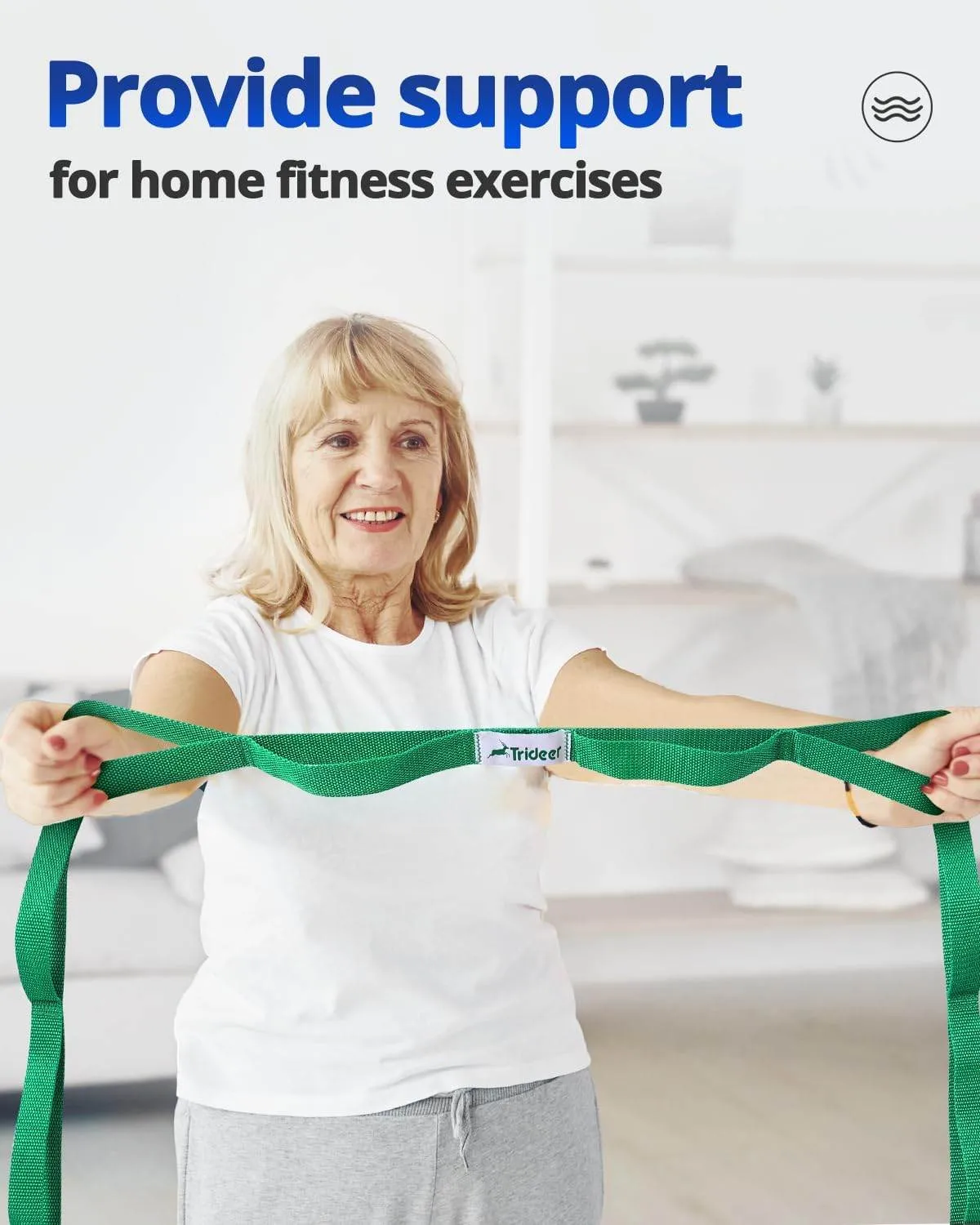 Trideer Stretching Strap Yoga Strap for Physical Therapy, 10 Loops Yoga Straps for Stretching, Non-Elastic Stretch Strap for Pilates, Exercise, Stretch Band for Women & Men with Exercise Book