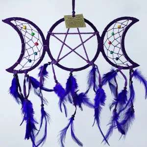 Triple Goddess Moon Purple Dreamcatcher