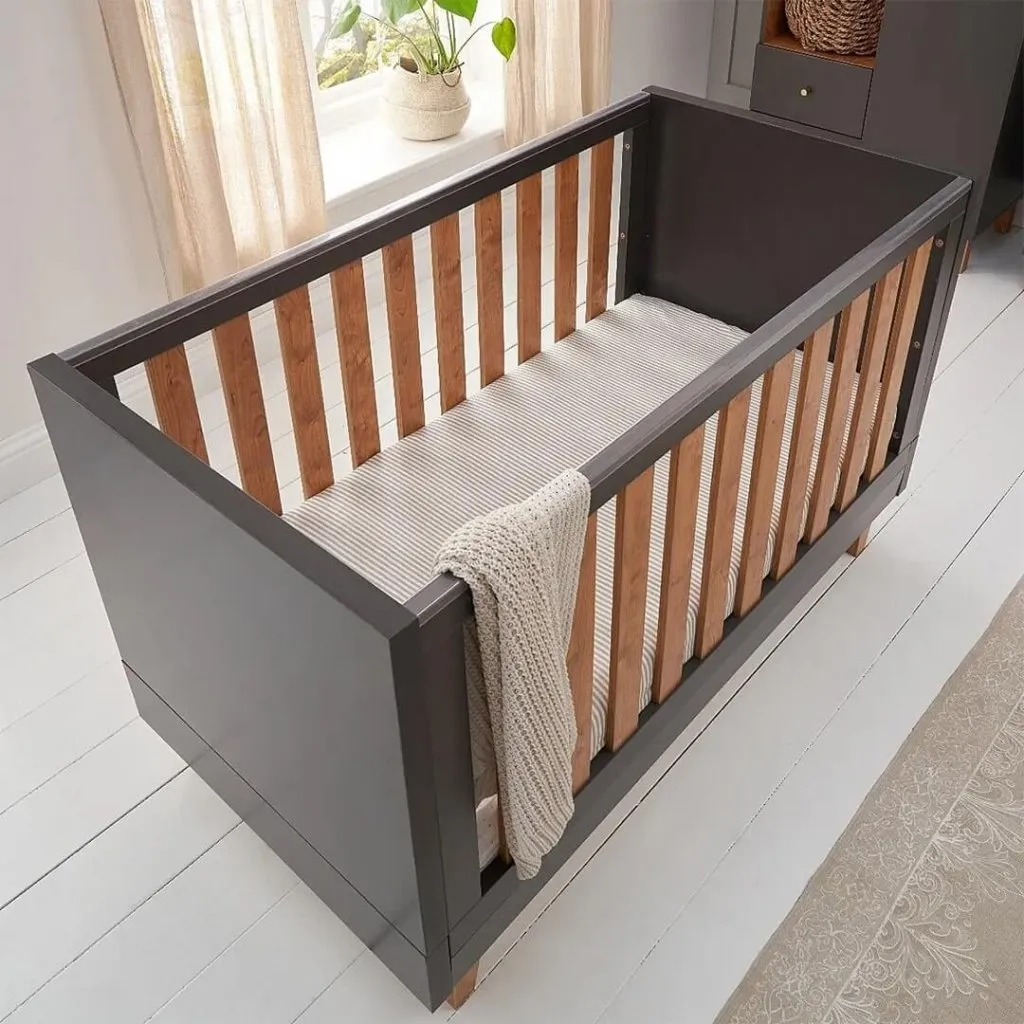 TUTTI BAMBINI Como Cot Bed - Slate Grey / Rosewood