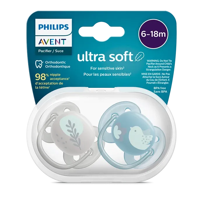 Ultra Soft Soother Pack of 2, 6-18M BOY