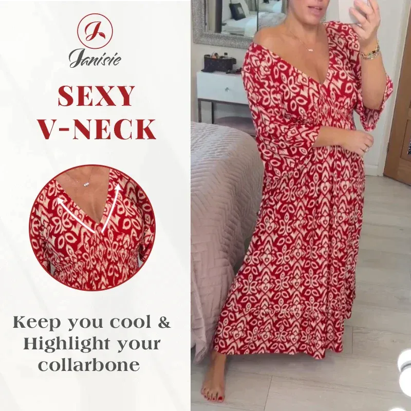 V-neck floral dress - LAST DAY 70% OFF