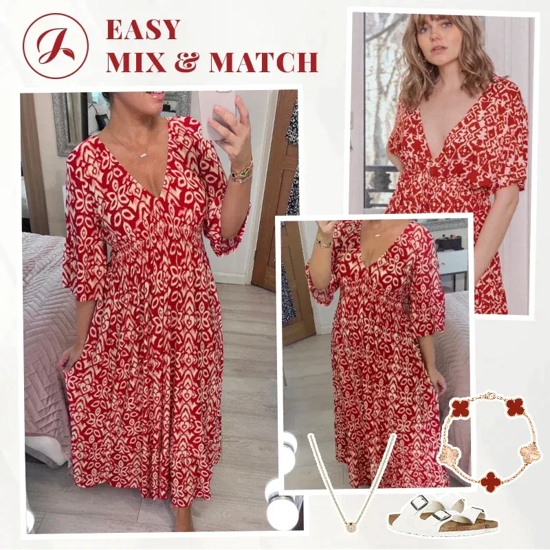 V-neck floral dress - LAST DAY 70% OFF