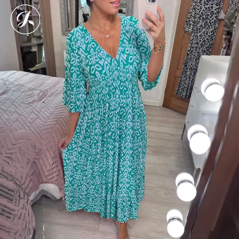 V-neck floral dress - LAST DAY 70% OFF