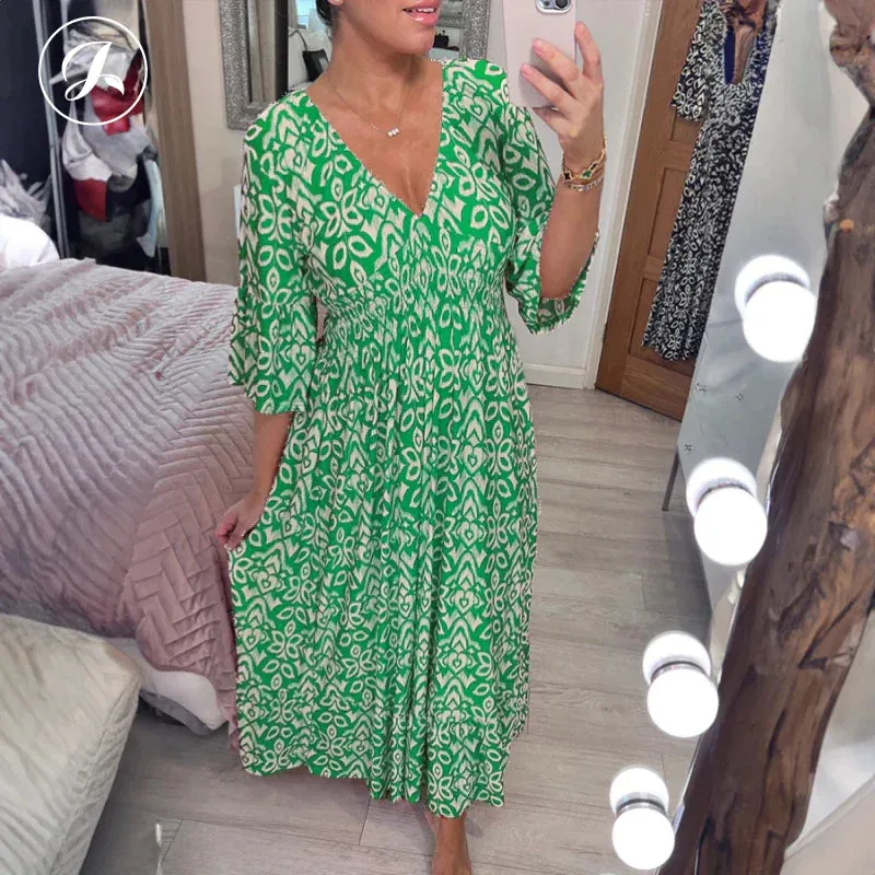 V-neck floral dress - LAST DAY 70% OFF