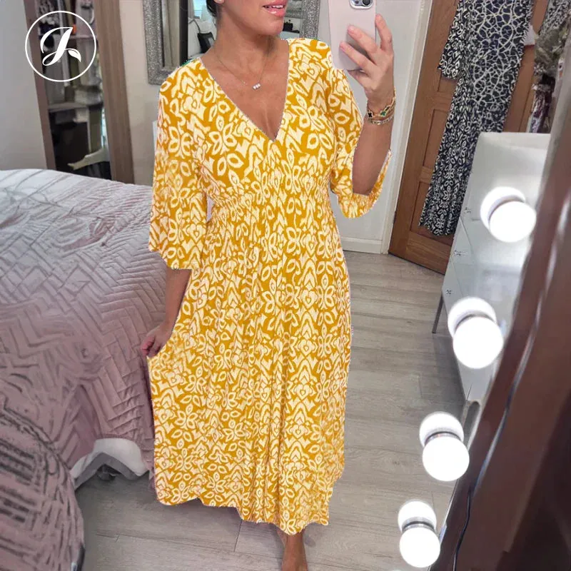 V-neck floral dress - LAST DAY 70% OFF