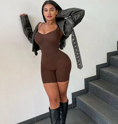 V-Neck Halter One-piece Tights