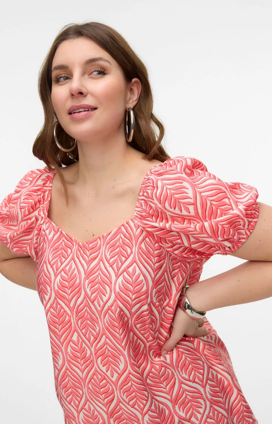 Vero Moda Curve Dana Top in Coral
