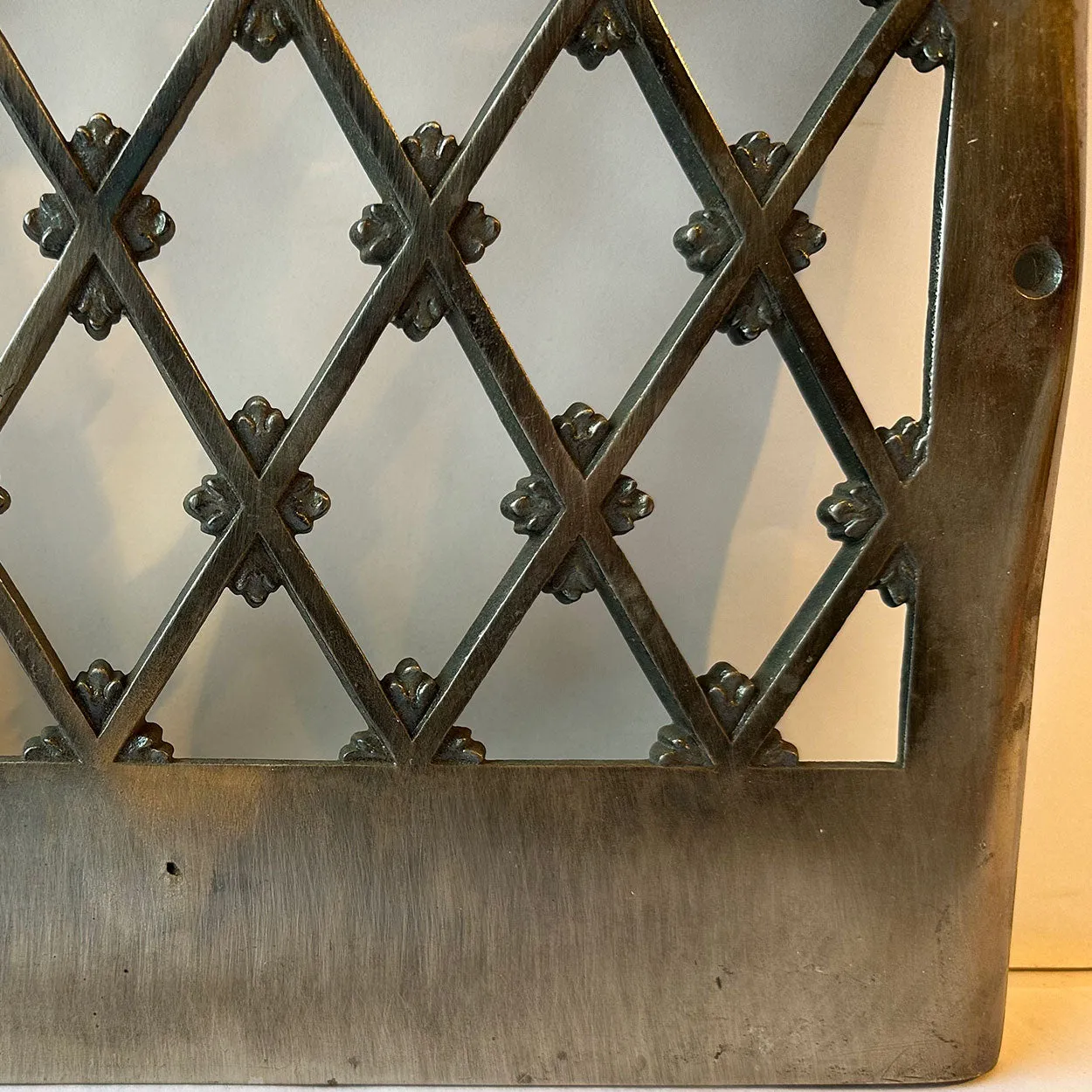 Vintage American Nickel Plated Cast Iron Grille Wall Grate Vent Cover