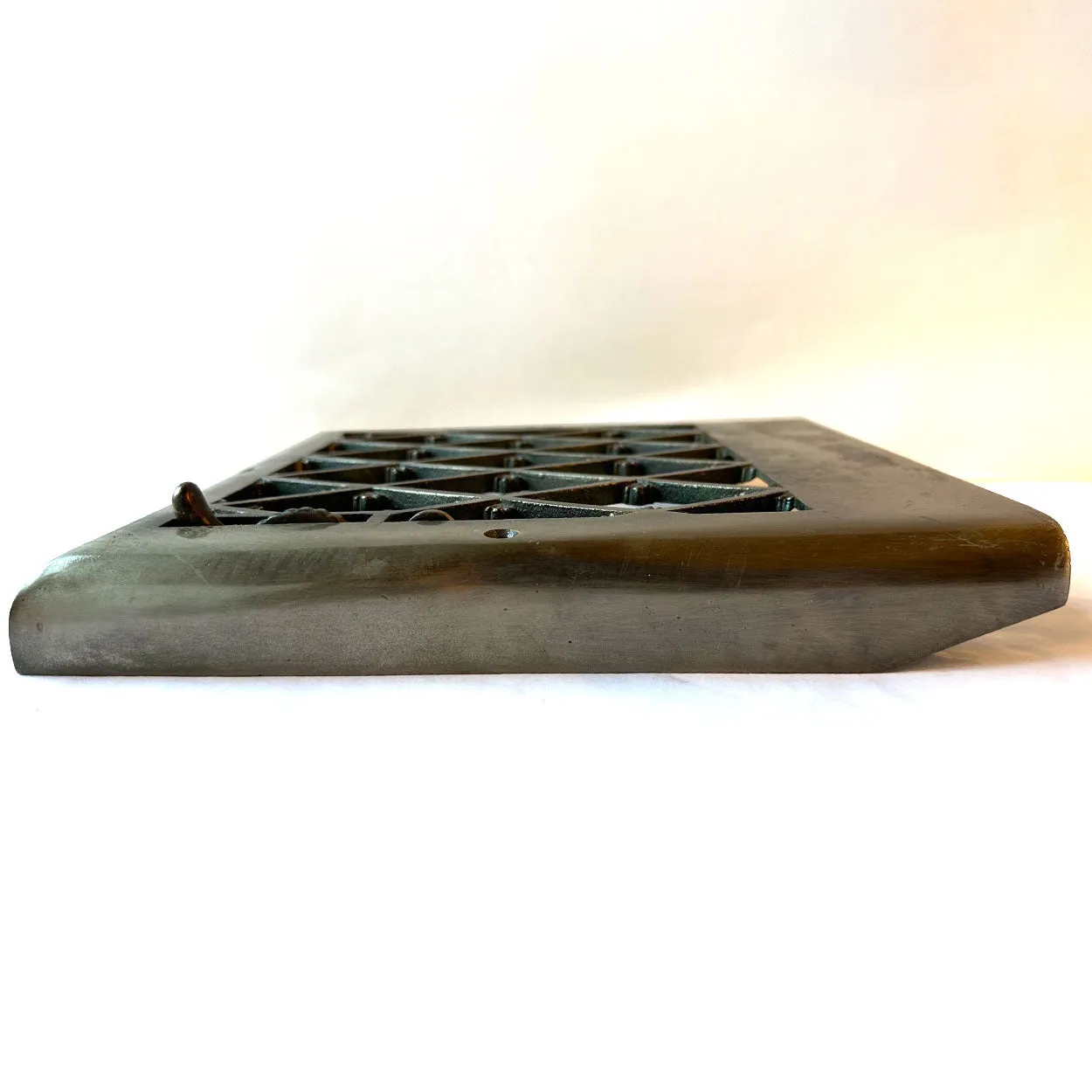 Vintage American Nickel Plated Cast Iron Grille Wall Grate Vent Cover