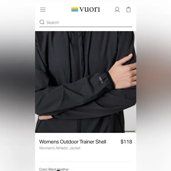 VUORI Womens Outdoor Trainer Shell Size XS