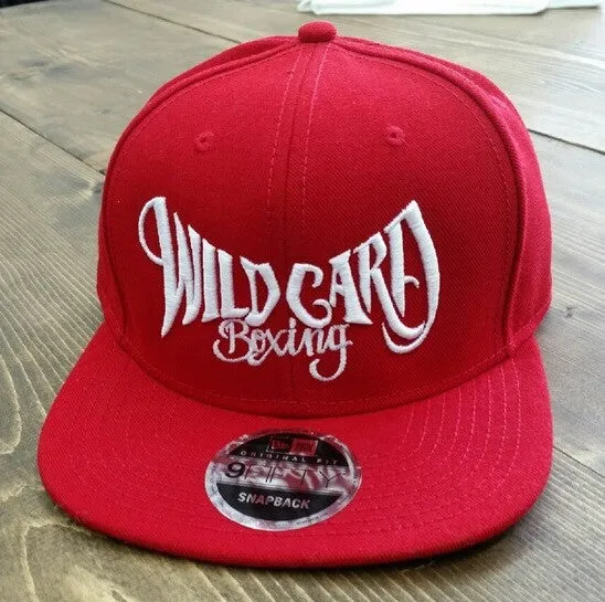 Wild Card Boxing Tag Logo Snapback Hat - Red