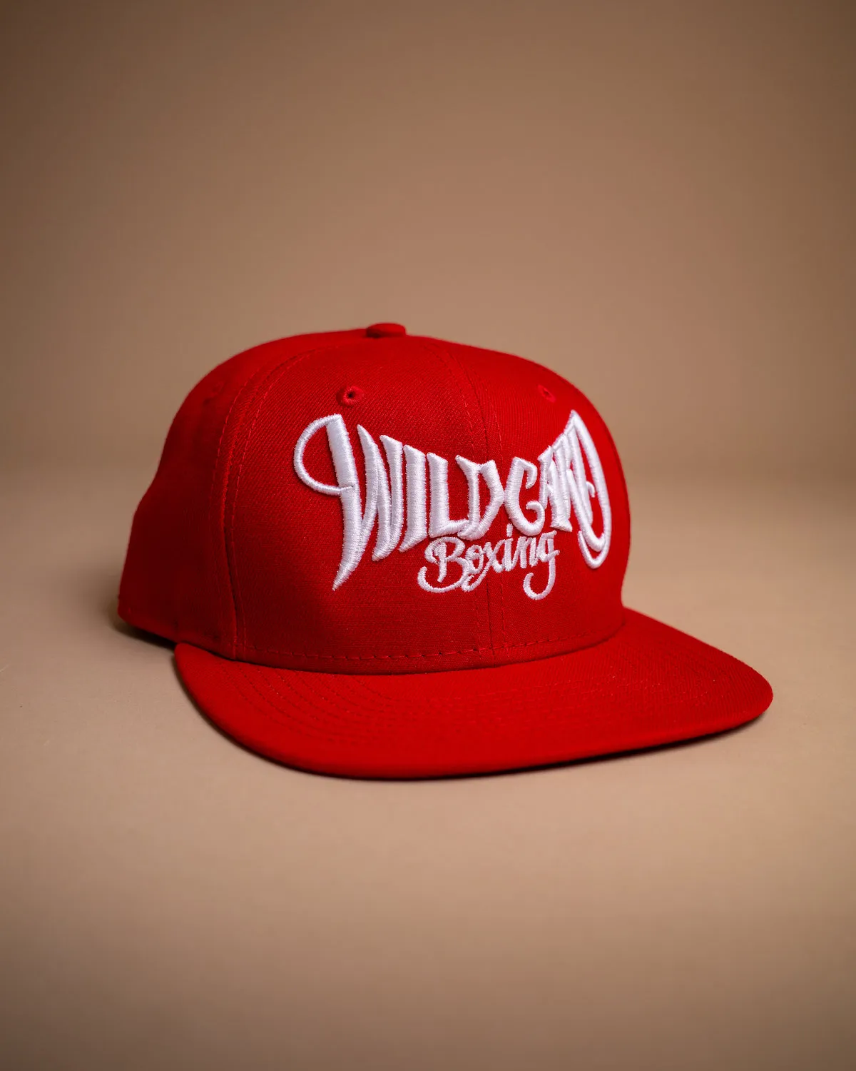 Wild Card Boxing Tag Logo Snapback Hat - Red