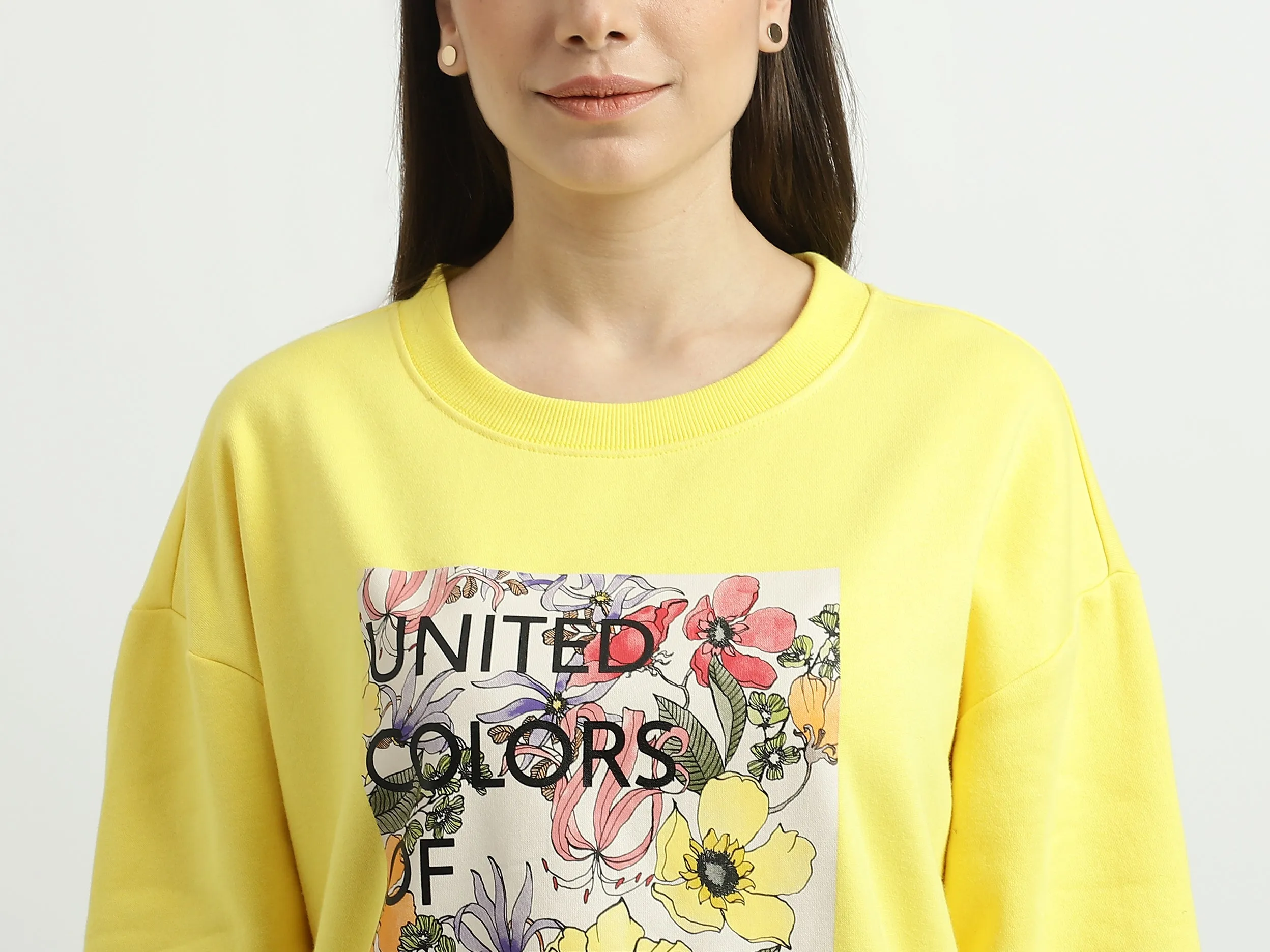 Women Printed Round Neck Sweatshirt