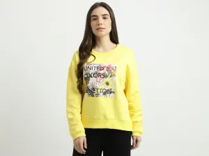 Women Printed Round Neck Sweatshirt