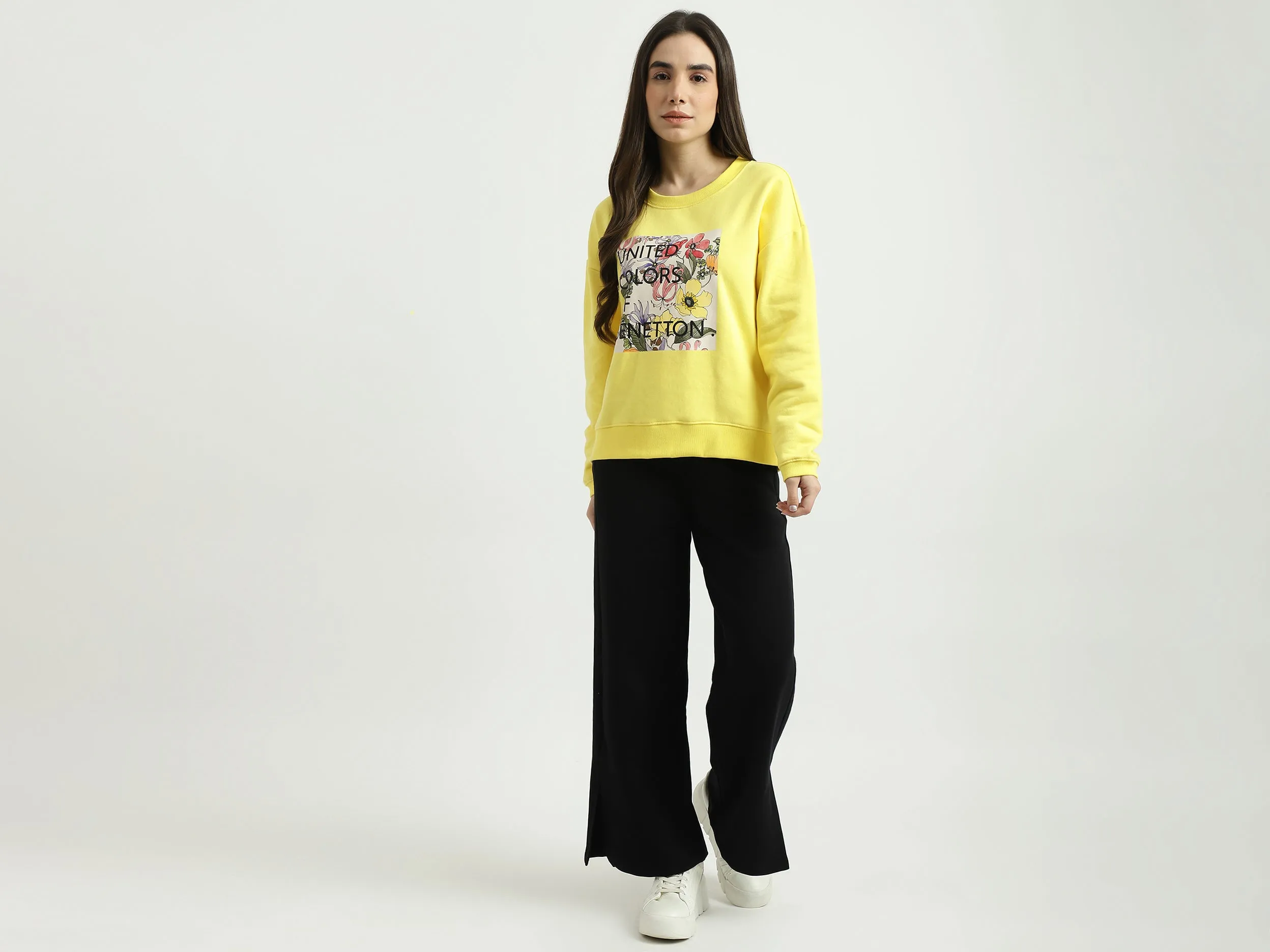Women Printed Round Neck Sweatshirt