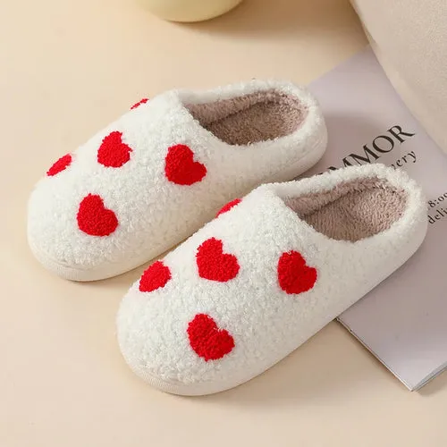 Women Warm Short Plush Slippers Cushion Slides Soft Warm Comfort Flat