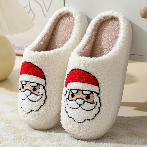 Women Warm Short Plush Slippers Cushion Slides Soft Warm Comfort Flat