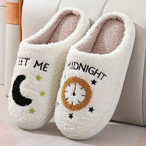 Women Warm Short Plush Slippers Cushion Slides Soft Warm Comfort Flat