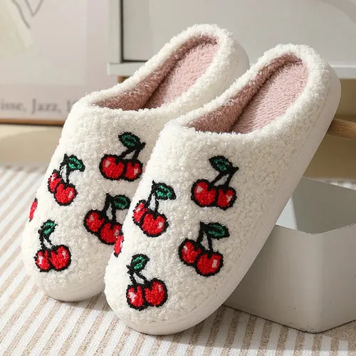 Women Warm Short Plush Slippers Cushion Slides Soft Warm Comfort Flat