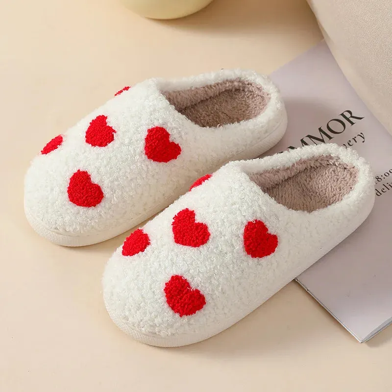Women Warm Short Plush Slippers Cushion Slides Soft Warm Comfort Flat