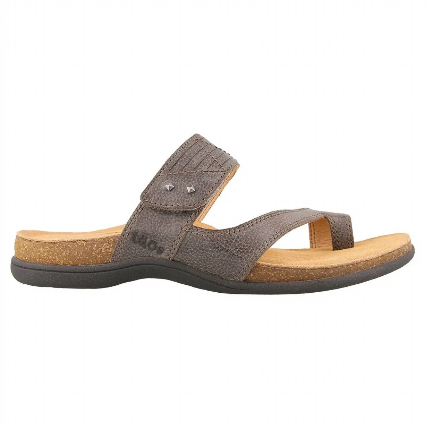 Women's Zone Leather Sandal In Dark Grey