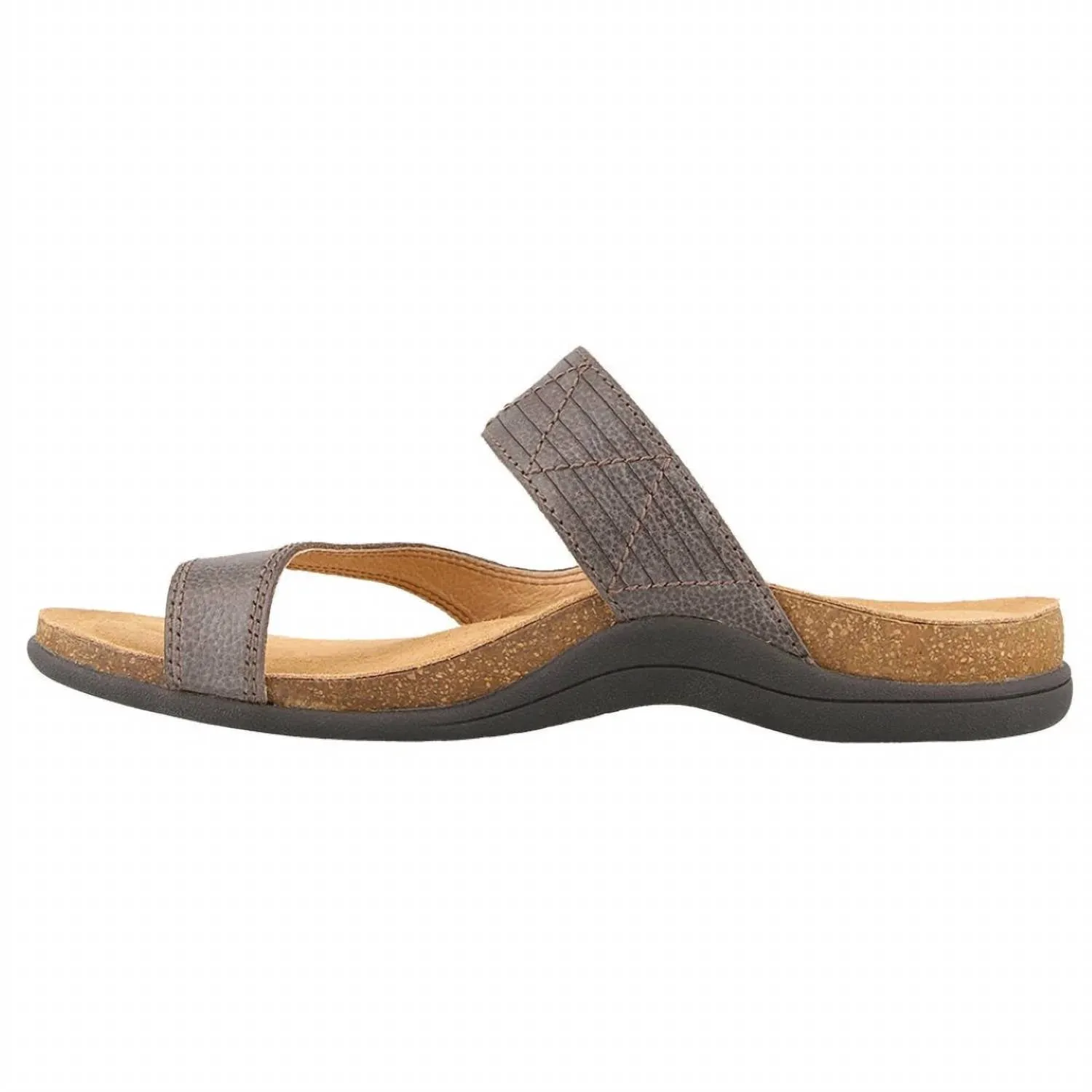 Women's Zone Leather Sandal In Dark Grey
