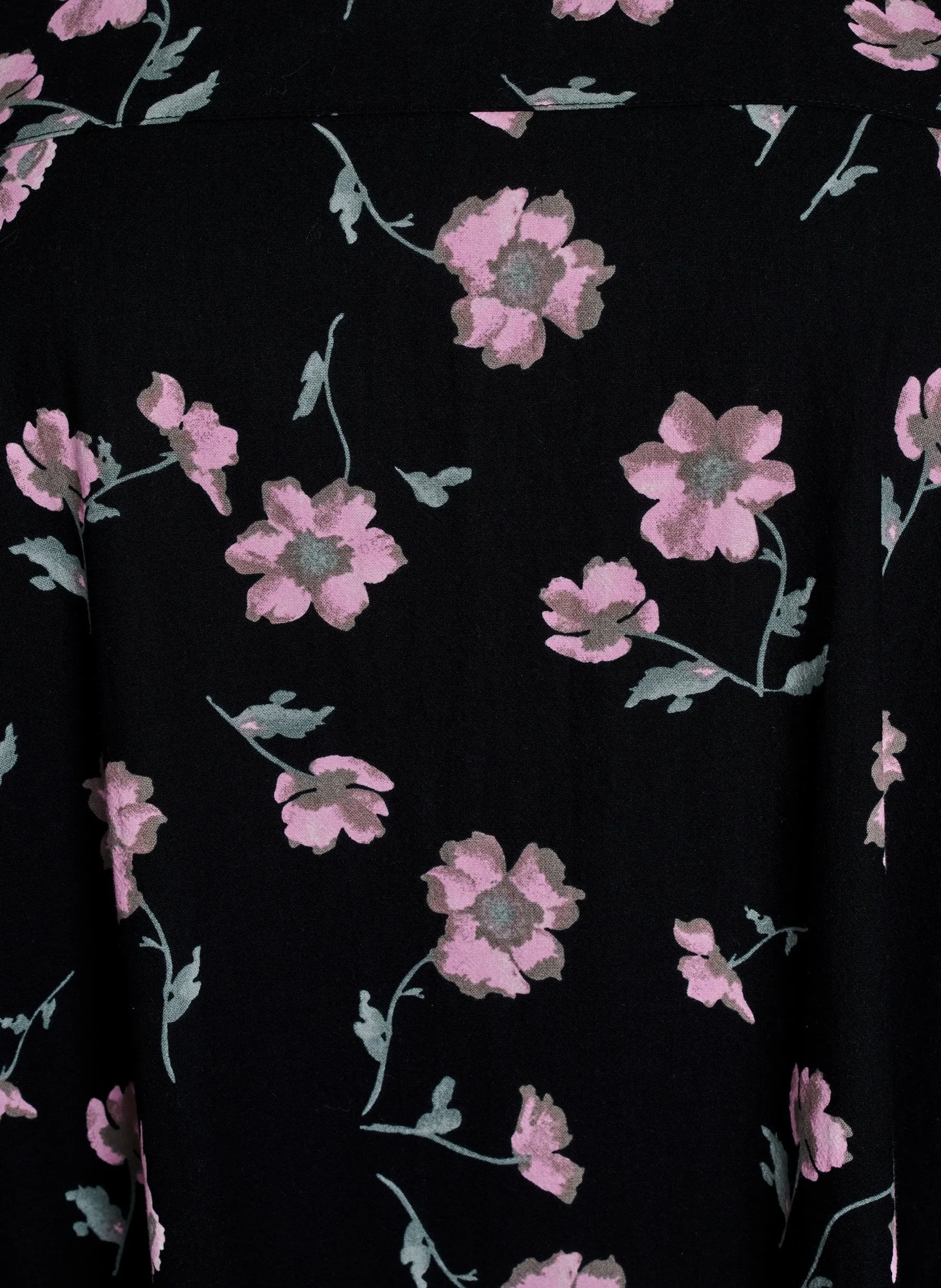 Zizzi Cotton Bubble Dress in Black with Pink Flowers